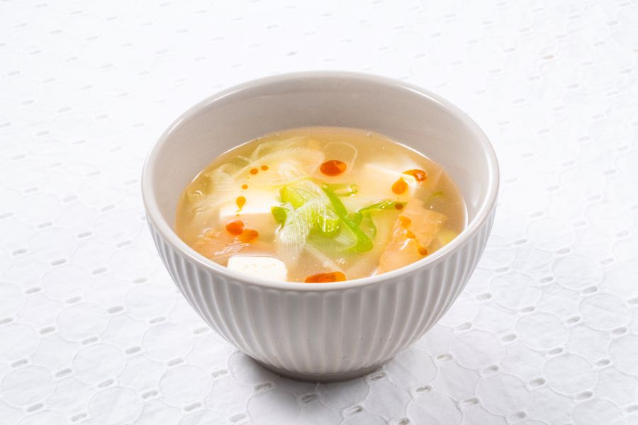 長ねぎと豆腐のとろみスープ